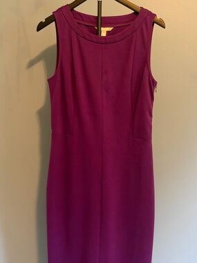 Banana Republic Sleeveless Magenta Midi Sheath Dress